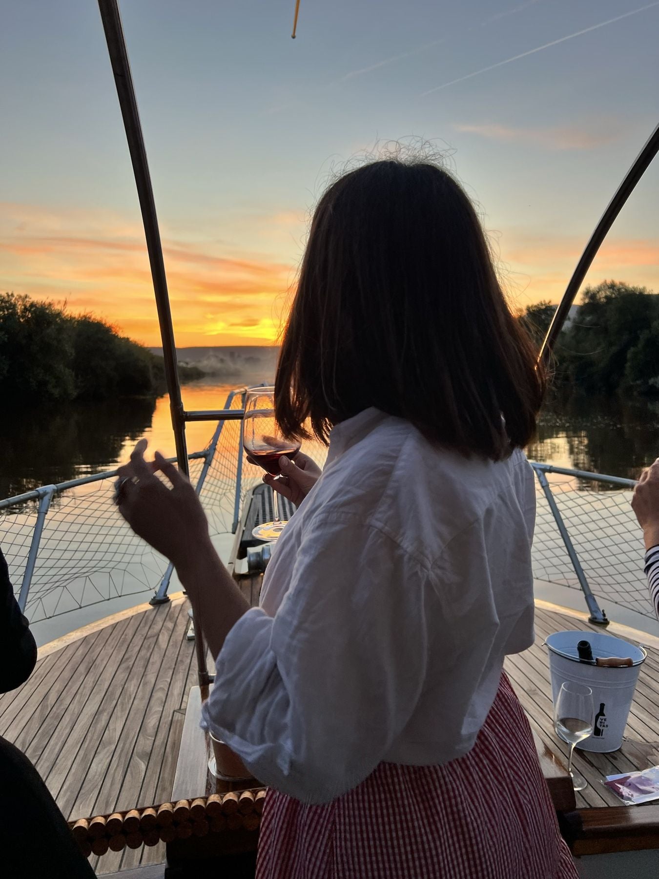 Just the sunset, and a glass